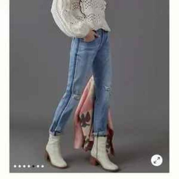 Pilcro Side Stripe Mid-Rise Slim Boyfriend Jeans Size 27 - Picture 3 of 16